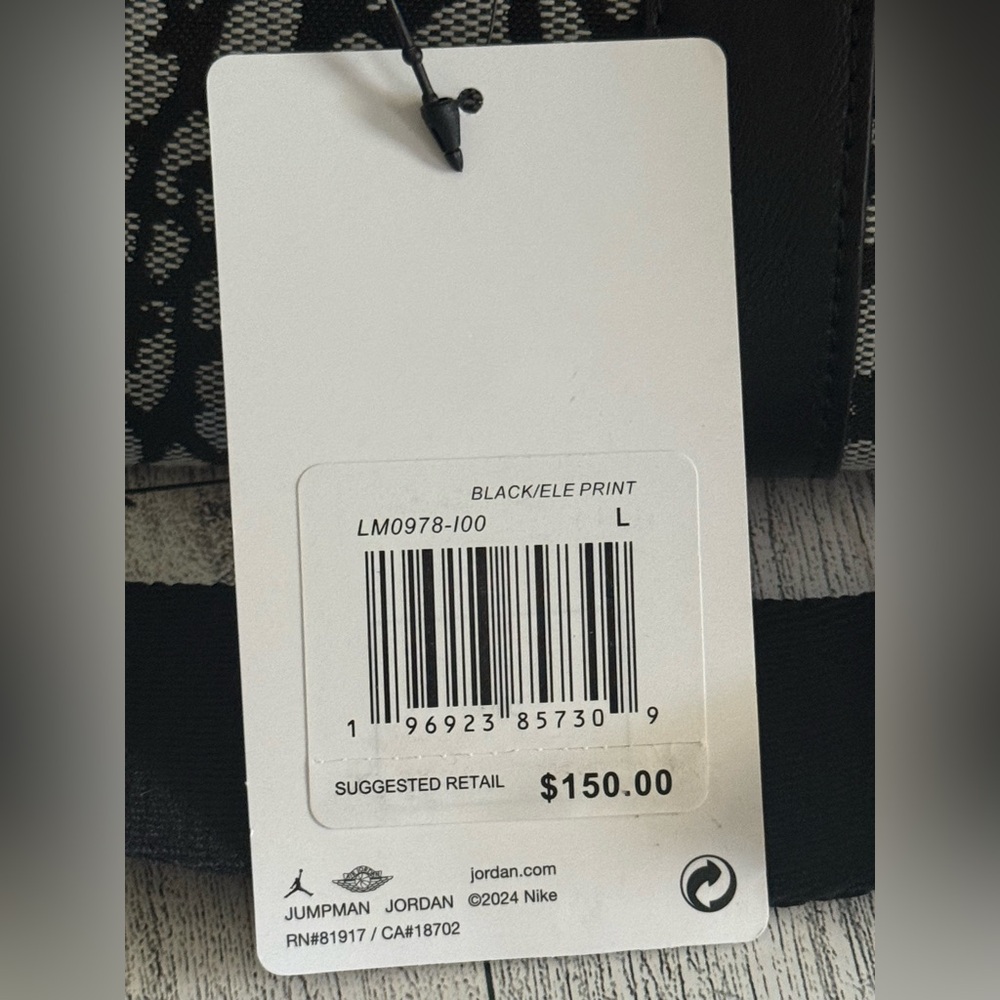 Jordan Monogram Black Elephant Print Duffle Bag (size Large) 40L - Picture 11 of 12